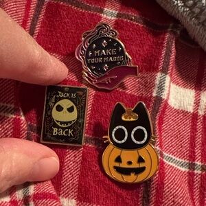 Halloween Themed Enamel Pins Set